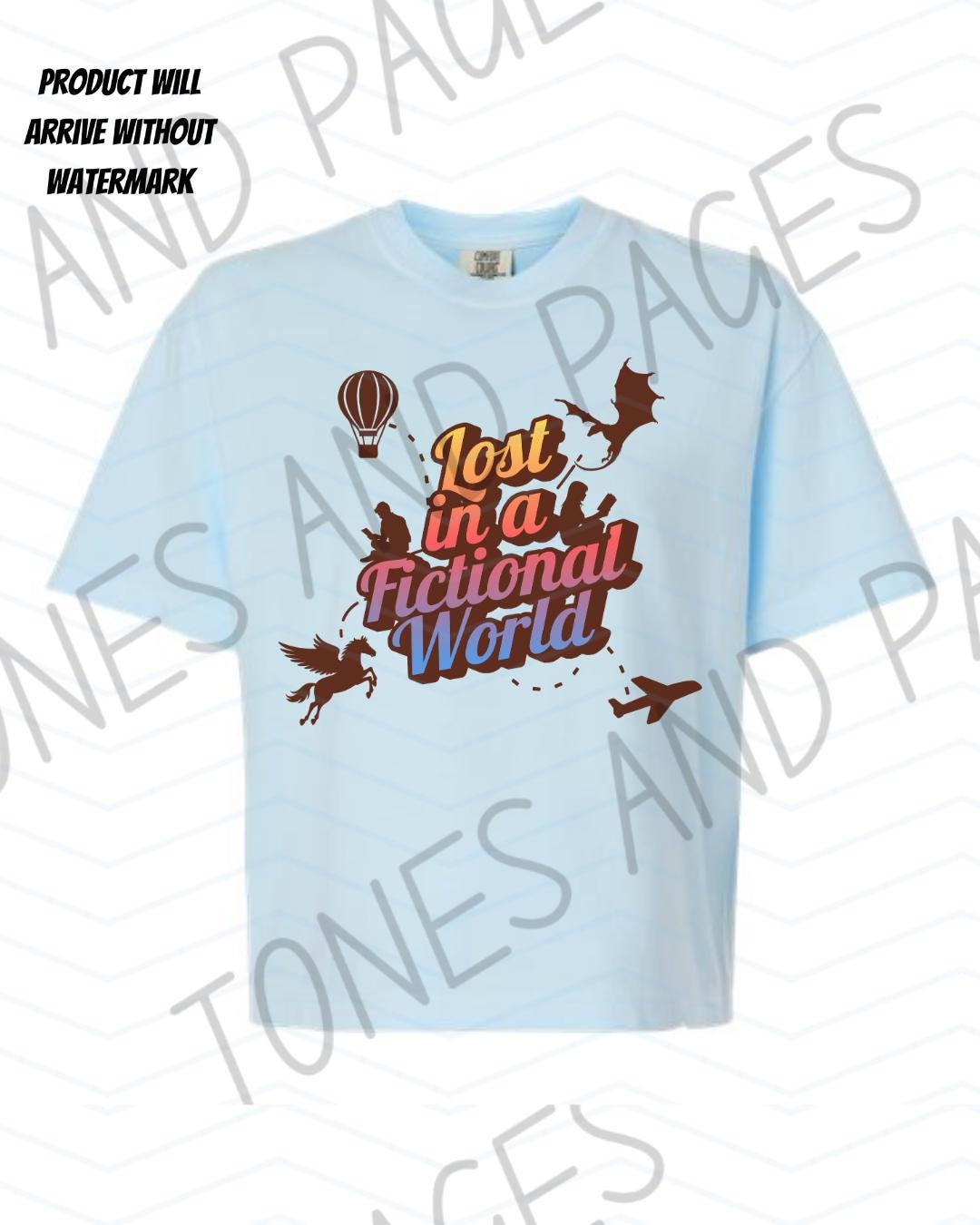 Lost in a Fiction World boxy crop shirt | Bookish & Obsessed Collection | Made in-house
