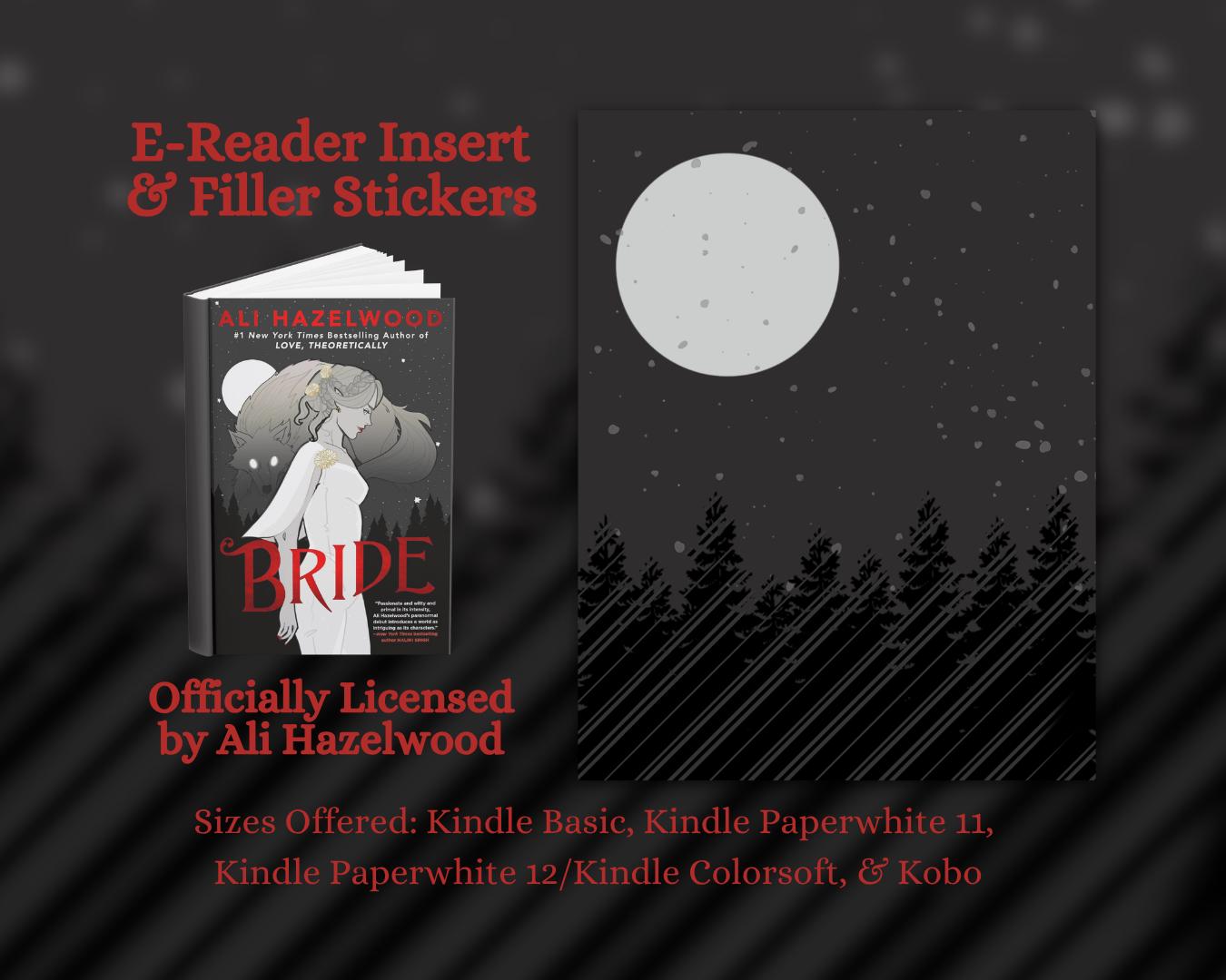 Bride E-Reader Insert + Filler Stickers Bundle | Made in-house | Officially licensed by Ali Hazelwood