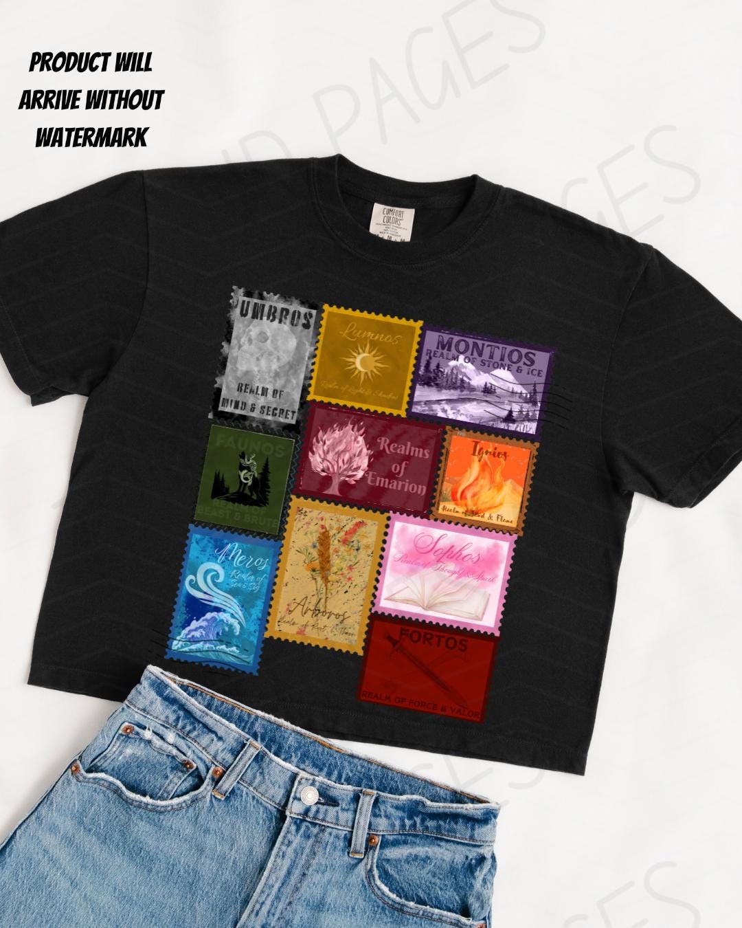 Emarion Realms stamp boxy crop shirt | Made in-house | Officially licensed by Penn Cole