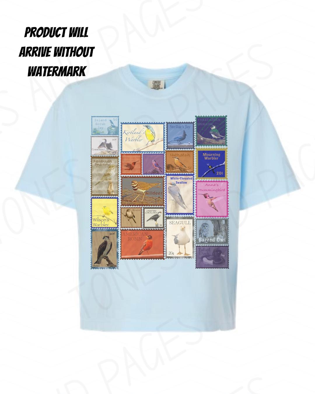 The Trouble with Love and Exposure bird stamp boxy crop shirt | Made in-house | Officially licensed by Harriet Ashford