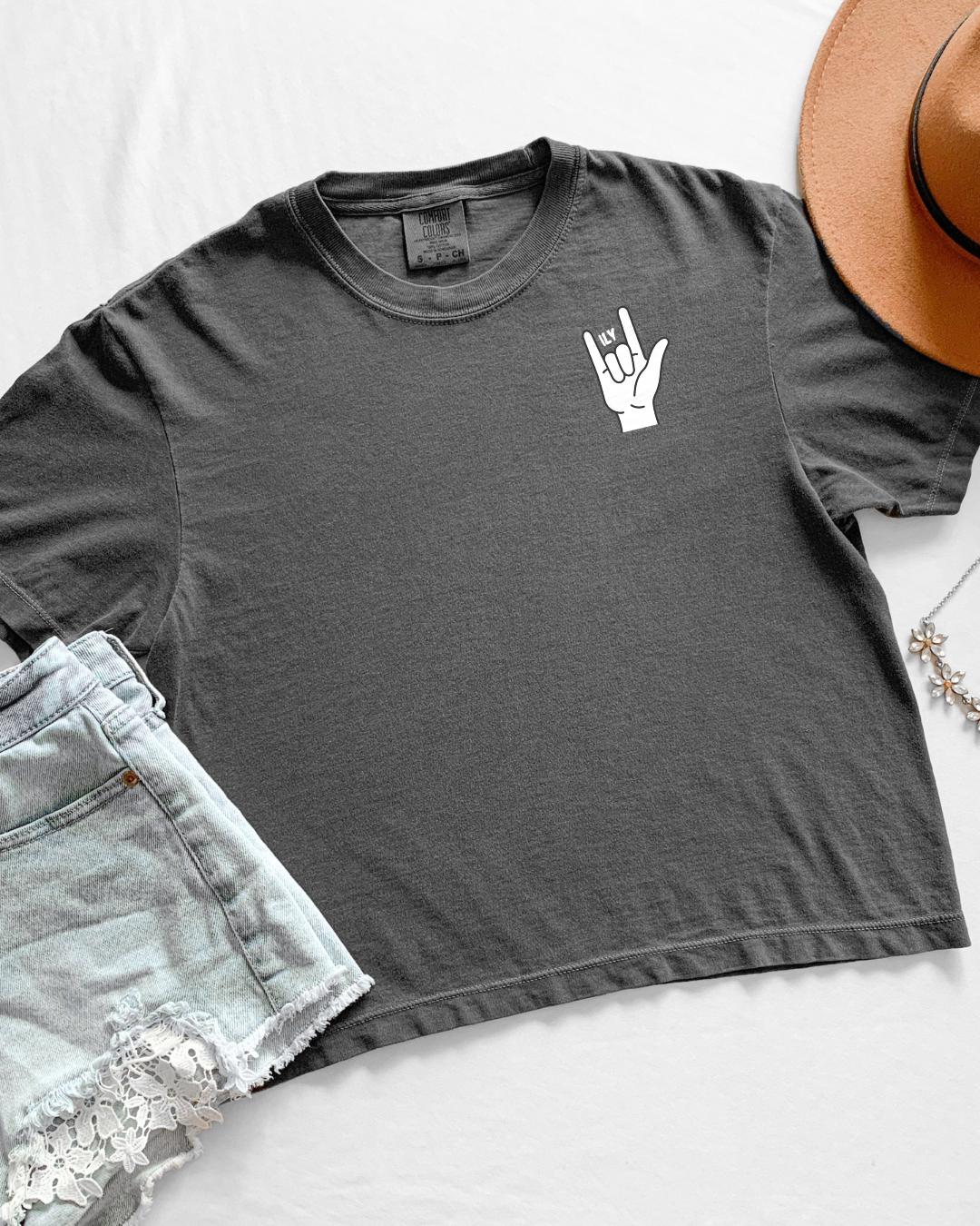ASL I love you | boxy crop shirt | Bookish & Obsessed Collection | Made in-house