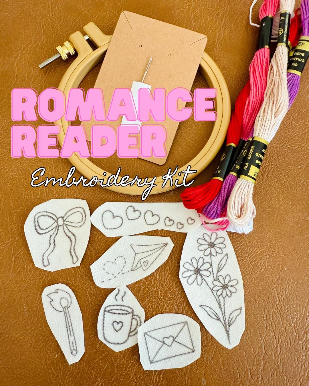 Romance Reader Bookish Embroidery Kit