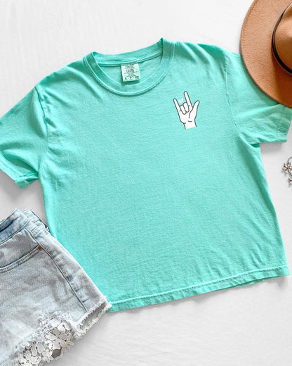 ASL I love you | boxy crop shirt | Bookish & Obsessed Collection | Made in-house