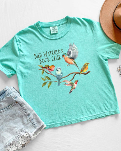 Bird Watcher's Book Club | boxy crop shirt | Bookish & Obsessed Collection | Made in-house