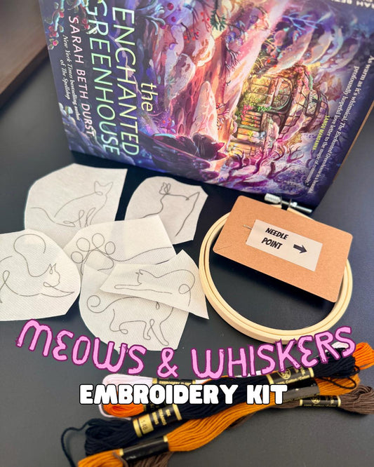 Meows & Whiskers Bookish Embroidery Kit