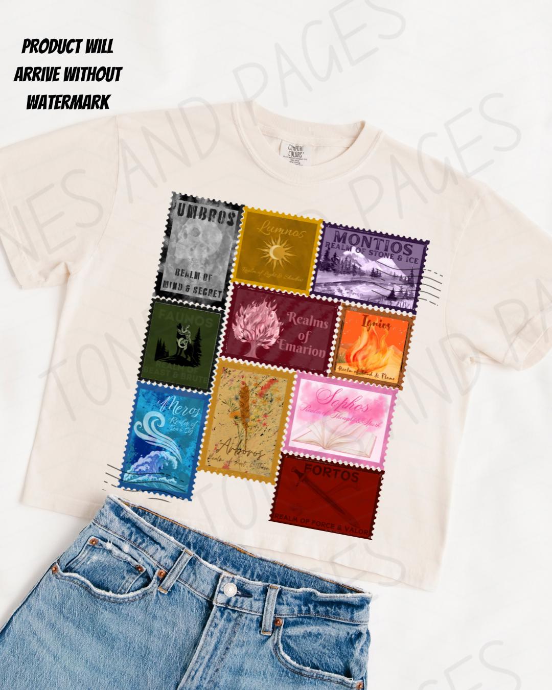 Emarion Realms stamp boxy crop shirt | Made in-house | Officially licensed by Penn Cole