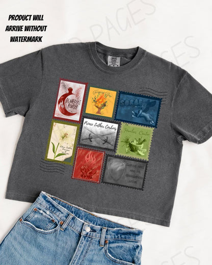 The Kindred's Curse Saga stamp boxy crop shirt | Made in-house | Officially licensed by Penn Cole
