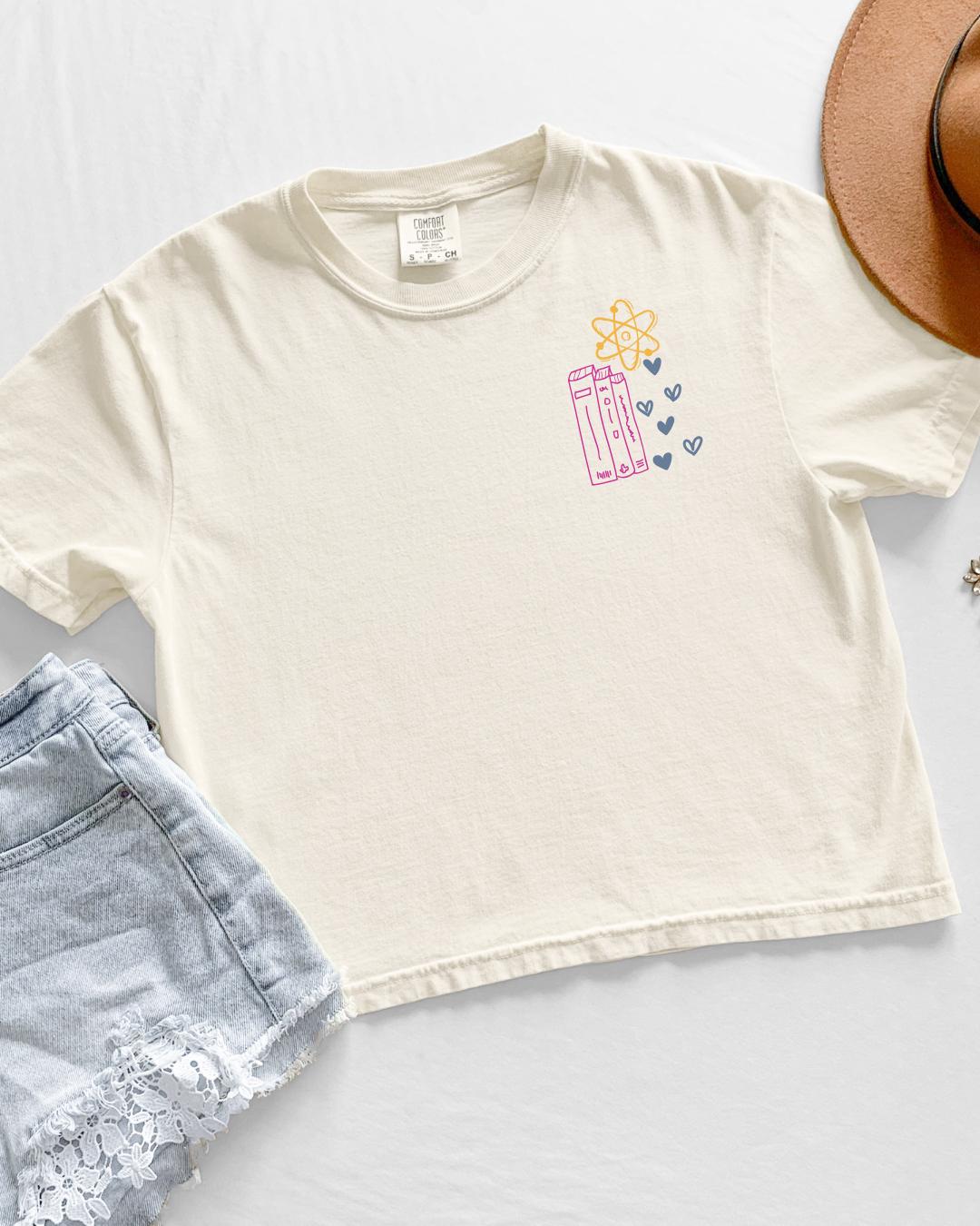 Love, Theoretically boxy crop shirt | Love, Theoretically by Ali Hazelwood | Made in-house | Officially licensed