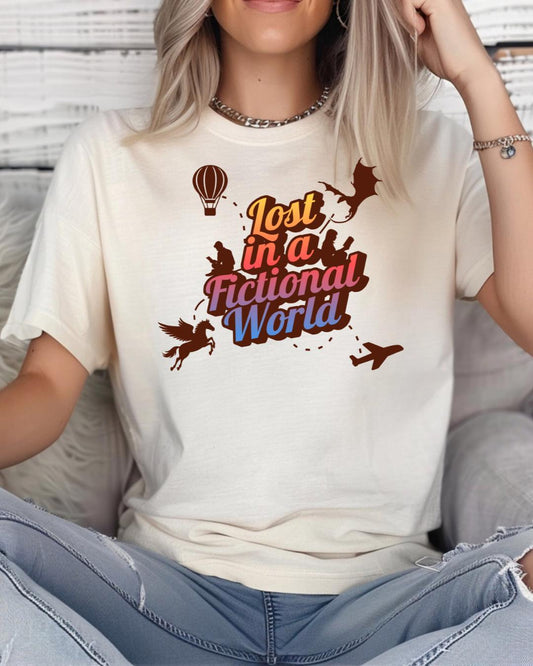 Lost in a fictional world shirt | Bookish & Obsessed Collection | Made in-house