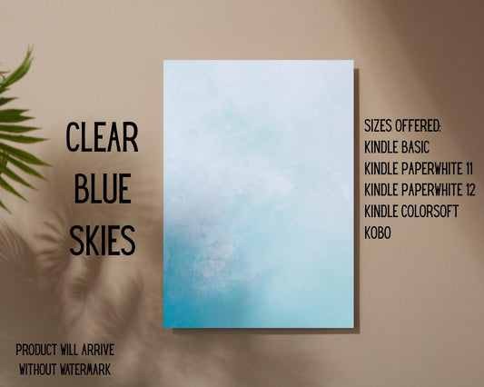 Clear Blue Skies E-Reader Insert + Filler Stickers Bundle | Made in-house