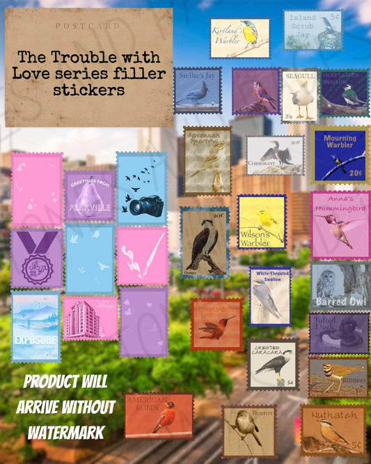 The Trouble with Love stamp filler stickers |  Officially Licensed by  Harriet Ashford