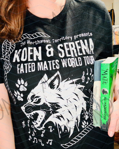 Koen and Serena World Tour shirt | Mate by Ali Hazelwood | Made in-house | Officially licensed