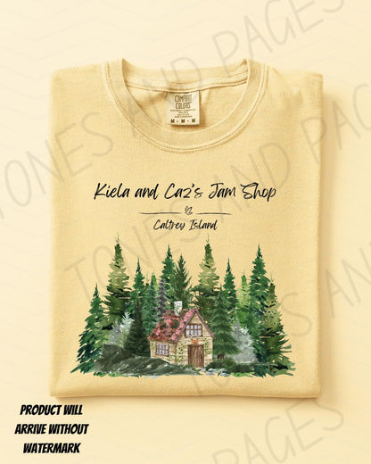 Kiela & Caz's Jam Shop shirt | The Spellshop | Made in-house | Officially licensed by Sarah Beth Durst