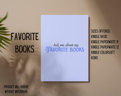 Ask me about my Favorite Books E-Reader Insert | Made in-house