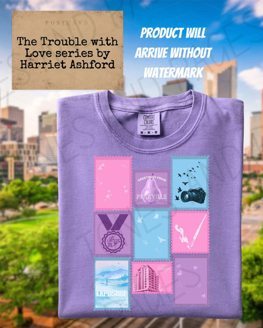 The Trouble with Love stamp shirt | Made in-house | Officially licensed by Harriet Ashford
