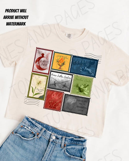 The Kindred's Curse Saga stamp boxy crop shirt | Made in-house | Officially licensed by Penn Cole