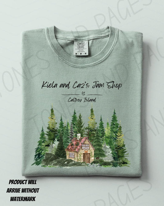 Kiela & Caz's Jam Shop shirt | The Spellshop | Made in-house | Officially licensed by Sarah Beth Durst