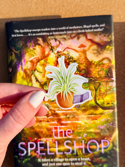 The Spellshop Caz the spider plant sticker |  Officially Licensed by Sarah Beth Durst