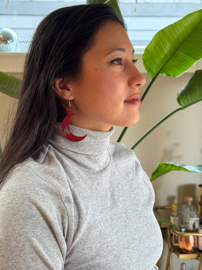 Flameroot bottle faux suede earrings | Kindreds Curse Saga | Officially licensed by Penn Cole