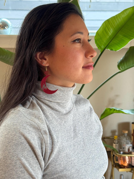 Flameroot bottle faux suede earrings | Kindreds Curse Saga | Officially licensed by Penn Cole