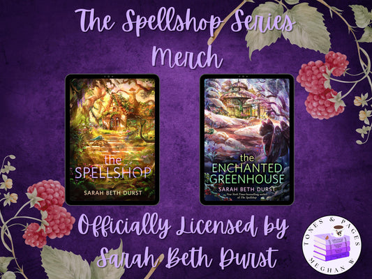 The Spellshop shirt | Made in-house | Officially licensed by Sarah Beth Durst