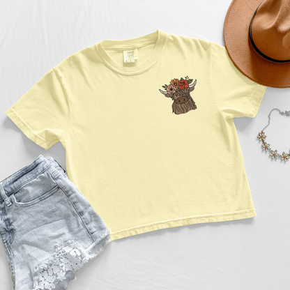Highland Cow cropped t-shirt | WEBSITE EXCLUSIVE