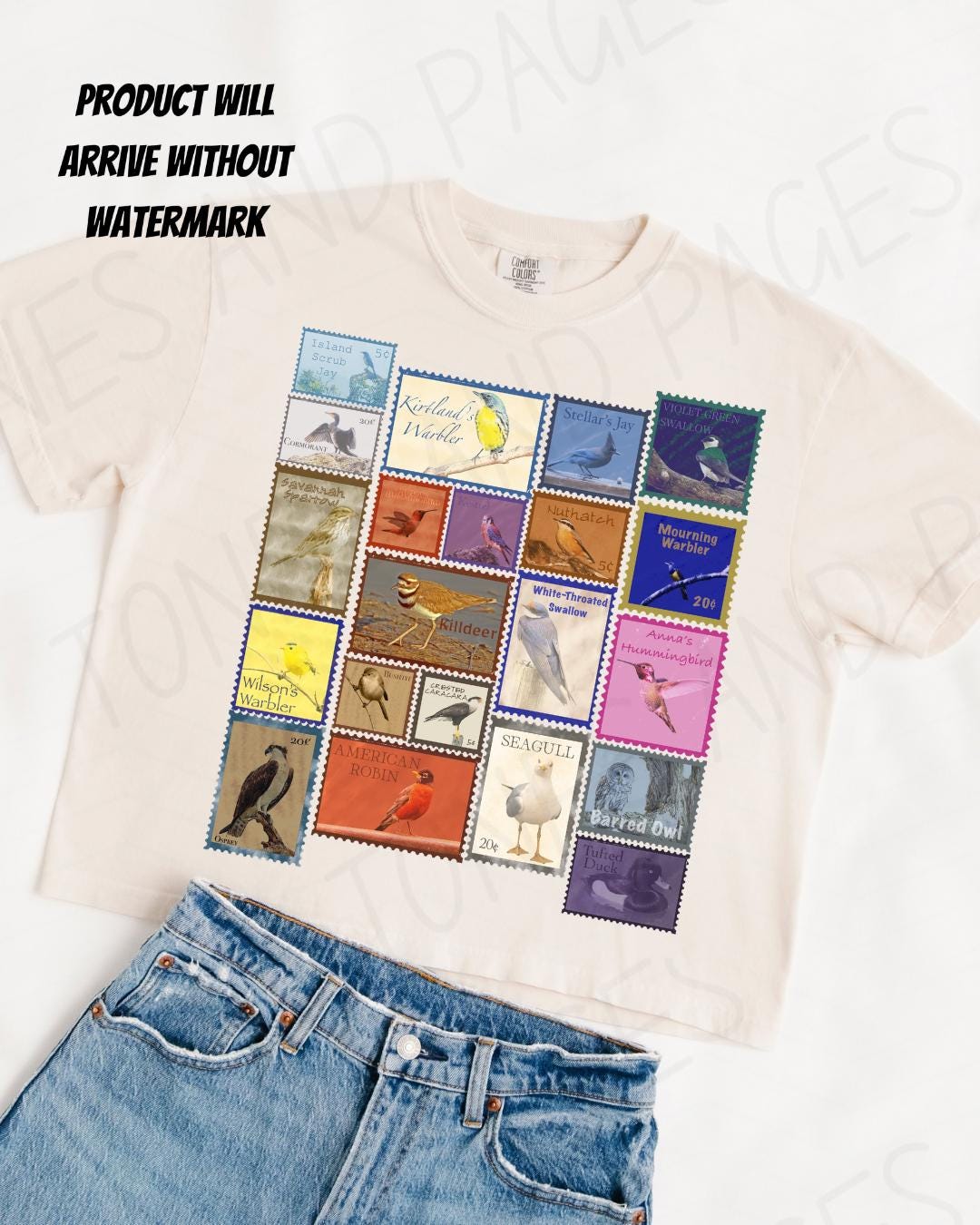 The Trouble with Love and Exposure bird stamp boxy crop shirt | Made in-house | Officially licensed by Harriet Ashford