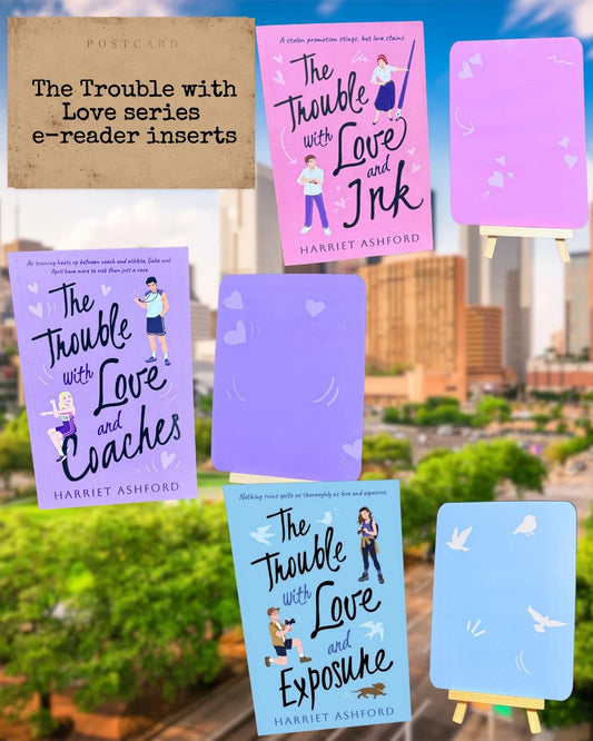 The Trouble with Love e-reader inserts  | Made in-house | Officially licensed by Harriet Ashford