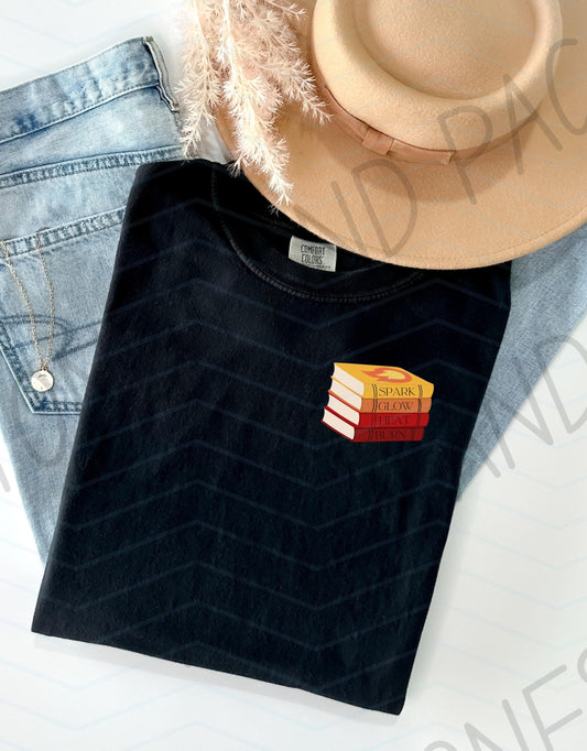 Kindred's Curse bookstack shirt | The Kindreds Curse Saga Collection | Made in-house | Officially licensed by Penn Cole