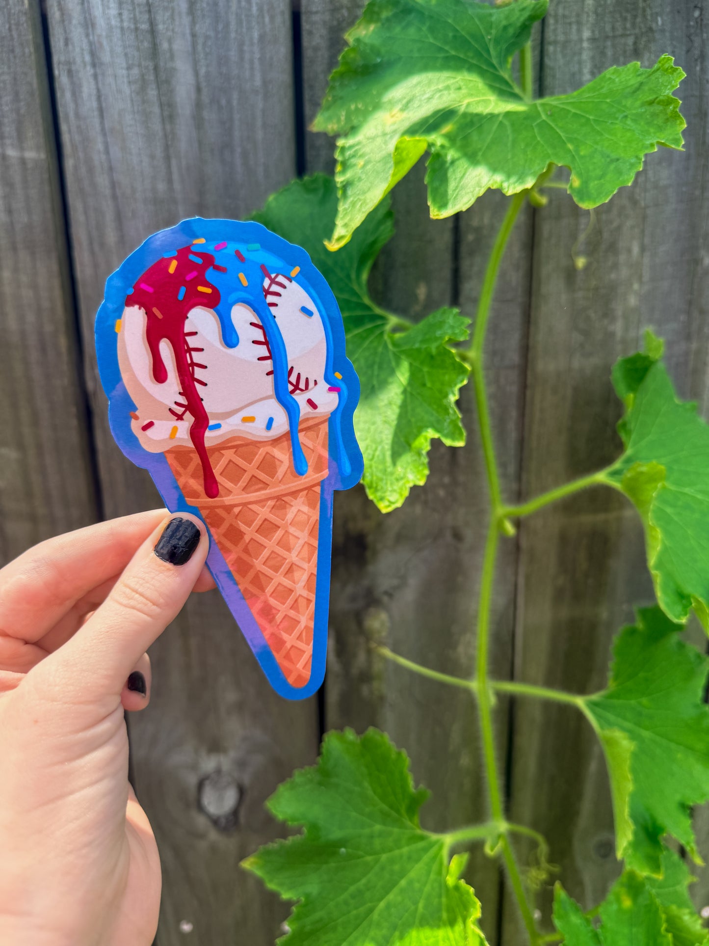 Baseball Ice Cream die cut bookmark