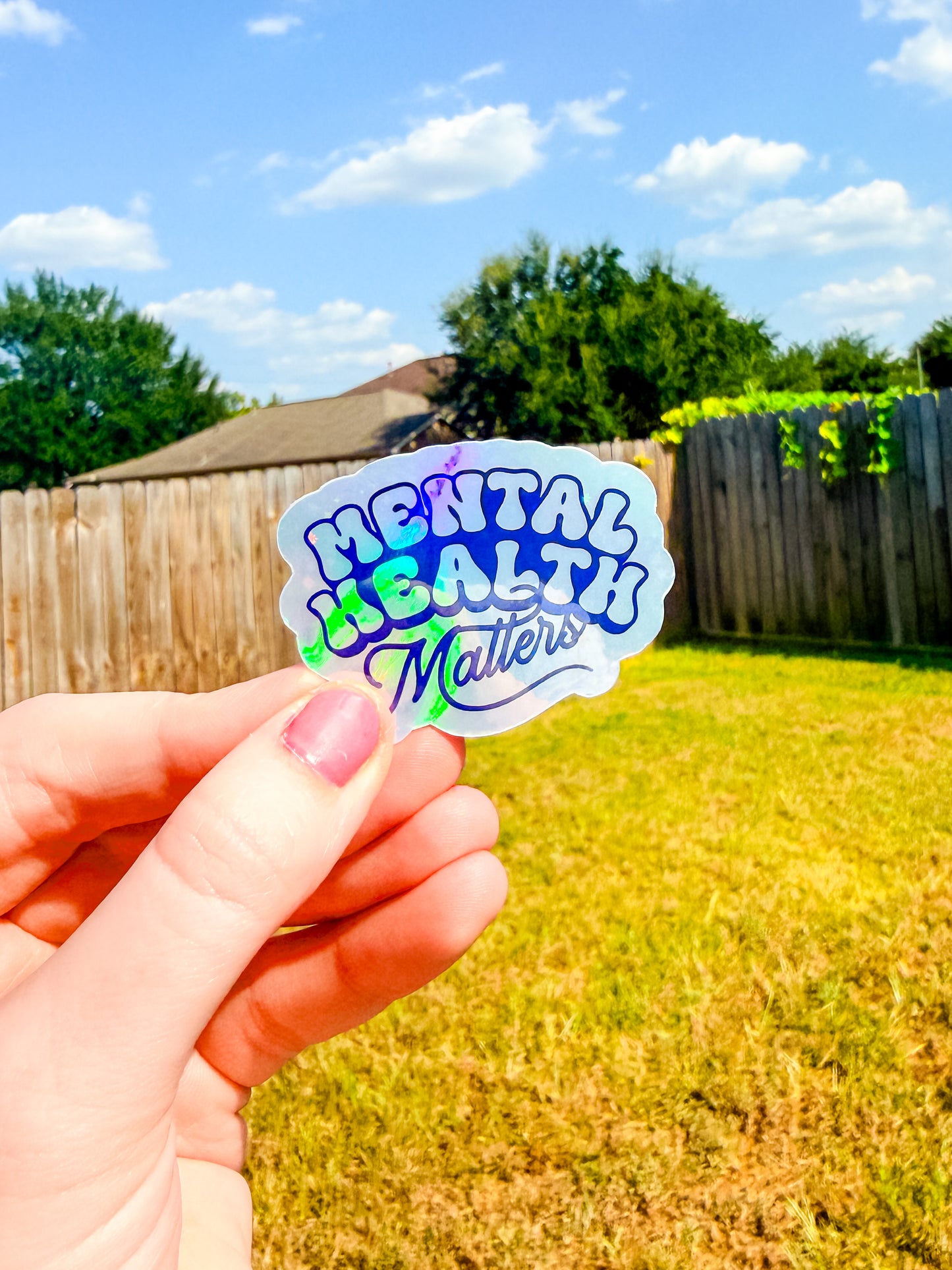 Mental Health Matters holographic sticker