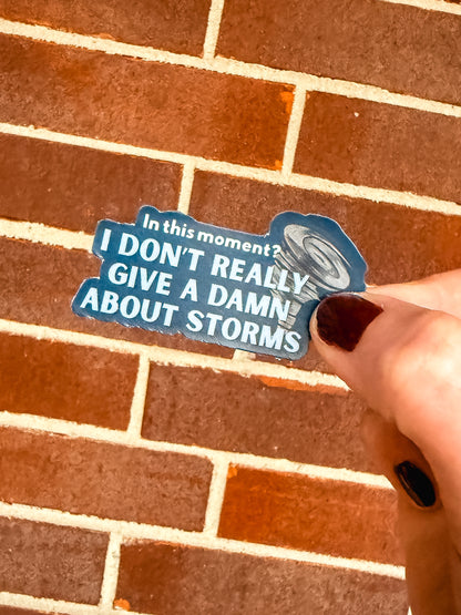 I Don't Really Give a Damn about Storms sticker | Officially Licensed by Heather Frances