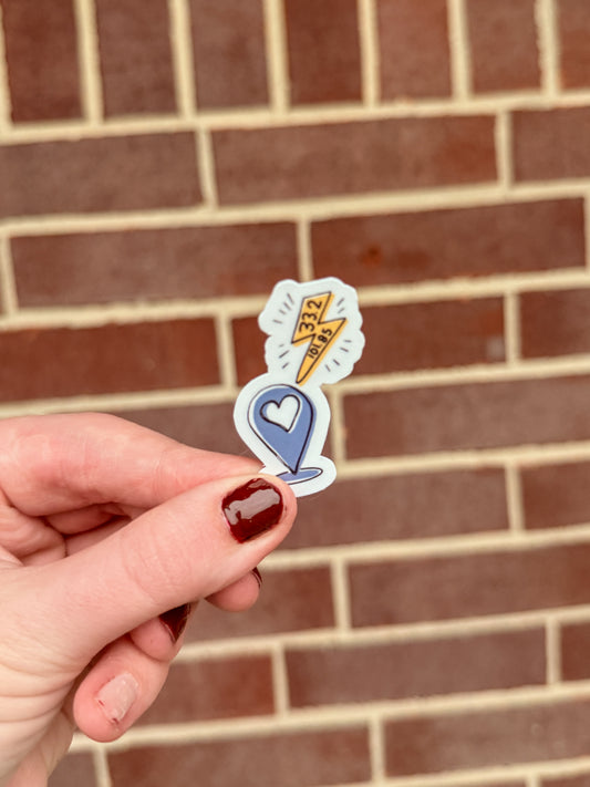 Coordinates GPS sticker | Officially Licensed by Heather Frances