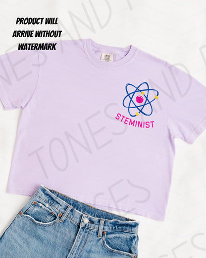 Steminist photon boxy crop shirt | Love, Theoretically by Ali Hazelwood | Made in-house | Officially licensed