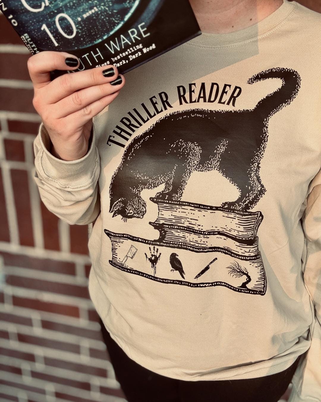 Thriller Reader | Midweight Crewneck | Bookish & Obsessed Collection | Made in-house