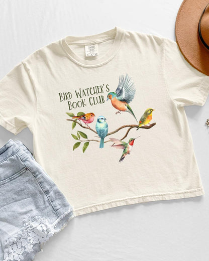 Bird Watcher's Book Club | boxy crop shirt | Bookish & Obsessed Collection | Made in-house