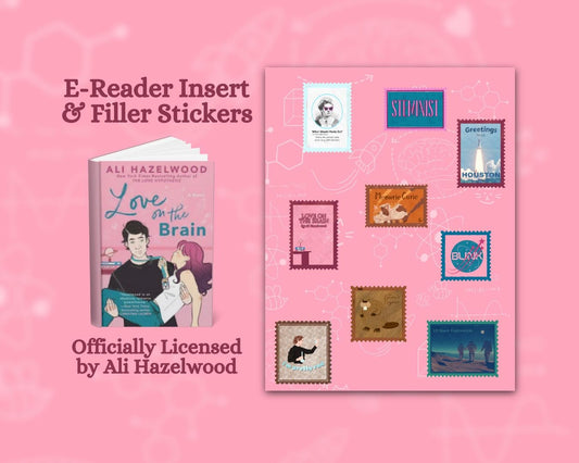 Love on the Brain E-Reader Insert + Filler Stickers Bundle | Made in-house | Officially licensed by Ali Hazelwood