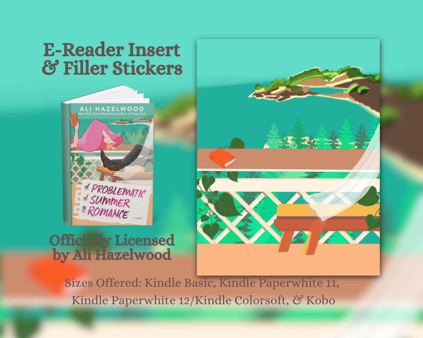 Problematic Summer Romance E-Reader Insert + Filler Stickers Bundle | Made in-house | Officially licensed by Ali Hazelwood