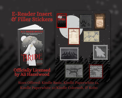 Bride E-Reader Insert + Filler Stickers Bundle | Made in-house | Officially licensed by Ali Hazelwood
