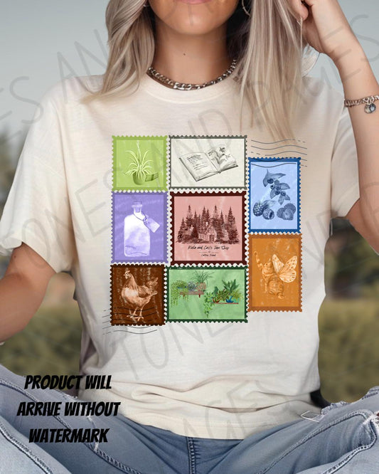 The Spellshop stamps shirt | Made in-house | Officially licensed by Sarah Beth Durst