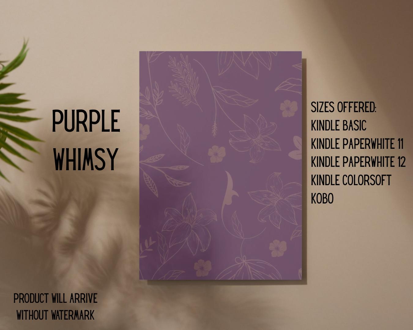 Purple Whimsy E-Reader Insert | Made in-house
