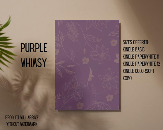 Purple Whimsy E-Reader Insert | Made in-house