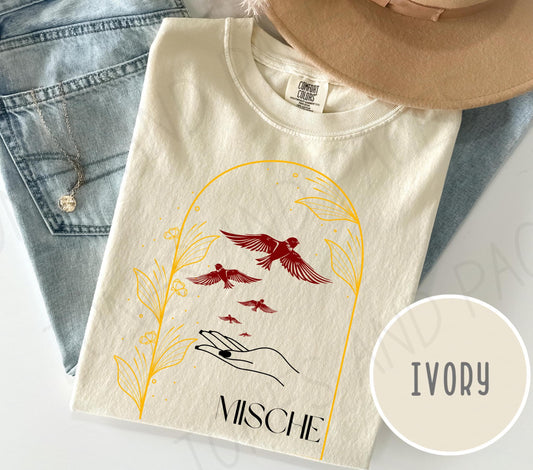 Mische Comfort Colors Shirt | Songbird & the Heart of Stone | Crowns of Nyaxia | Officially Licensed by Carissa Broadbent