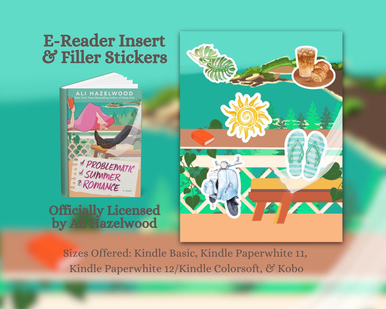 Problematic Summer Romance E-Reader Insert + Filler Stickers Bundle | Made in-house | Officially licensed by Ali Hazelwood