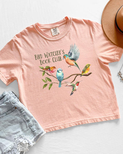 Bird Watcher's Book Club | boxy crop shirt | Bookish & Obsessed Collection | Made in-house