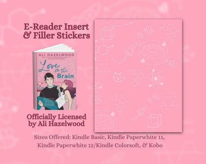 Love on the Brain E-Reader Insert + Filler Stickers Bundle | Made in-house | Officially licensed by Ali Hazelwood